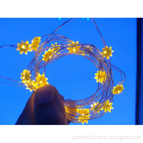 Aurora LED battery copper string light for festival decoration with shape